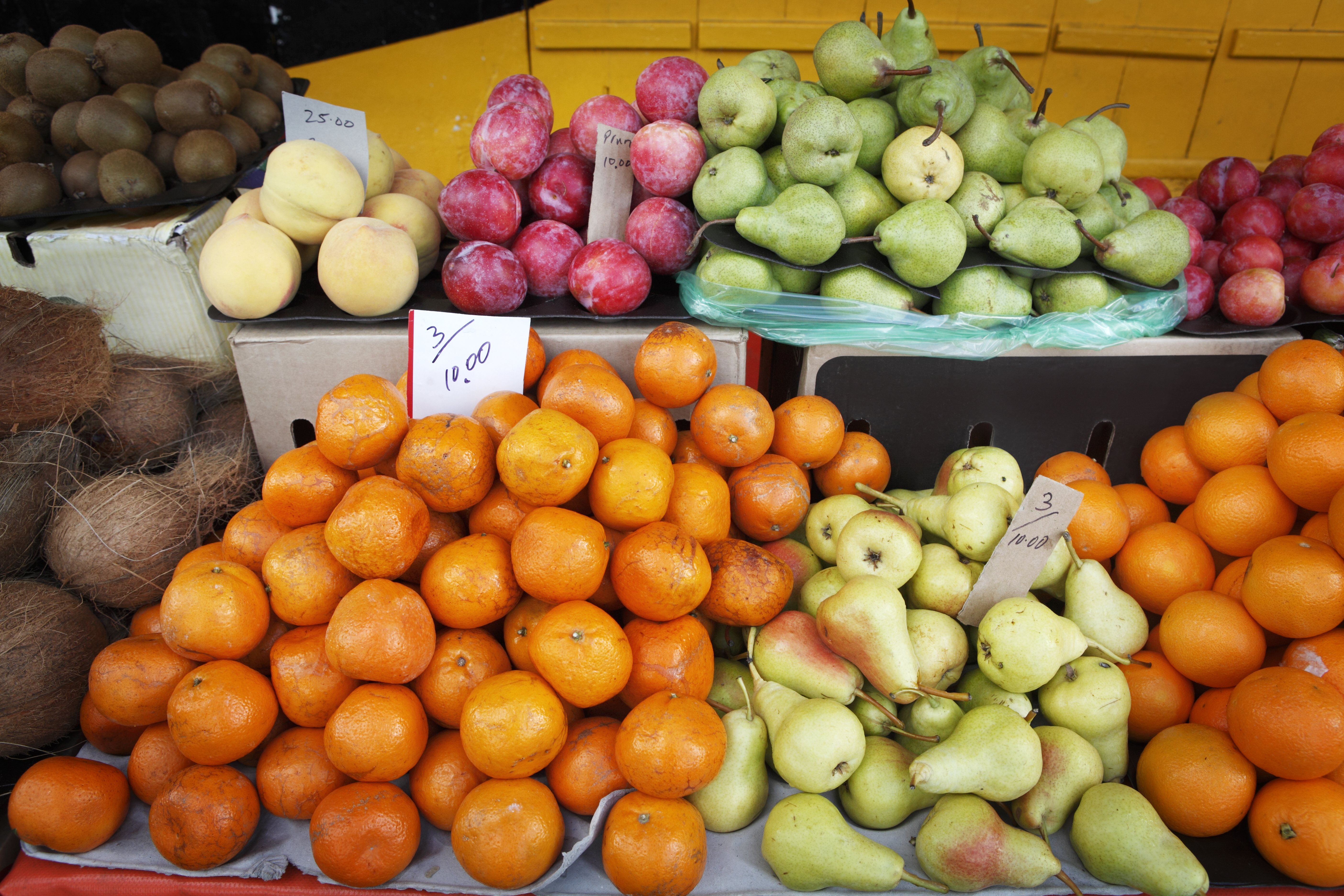 Fresh fruits at a market in Mauritius