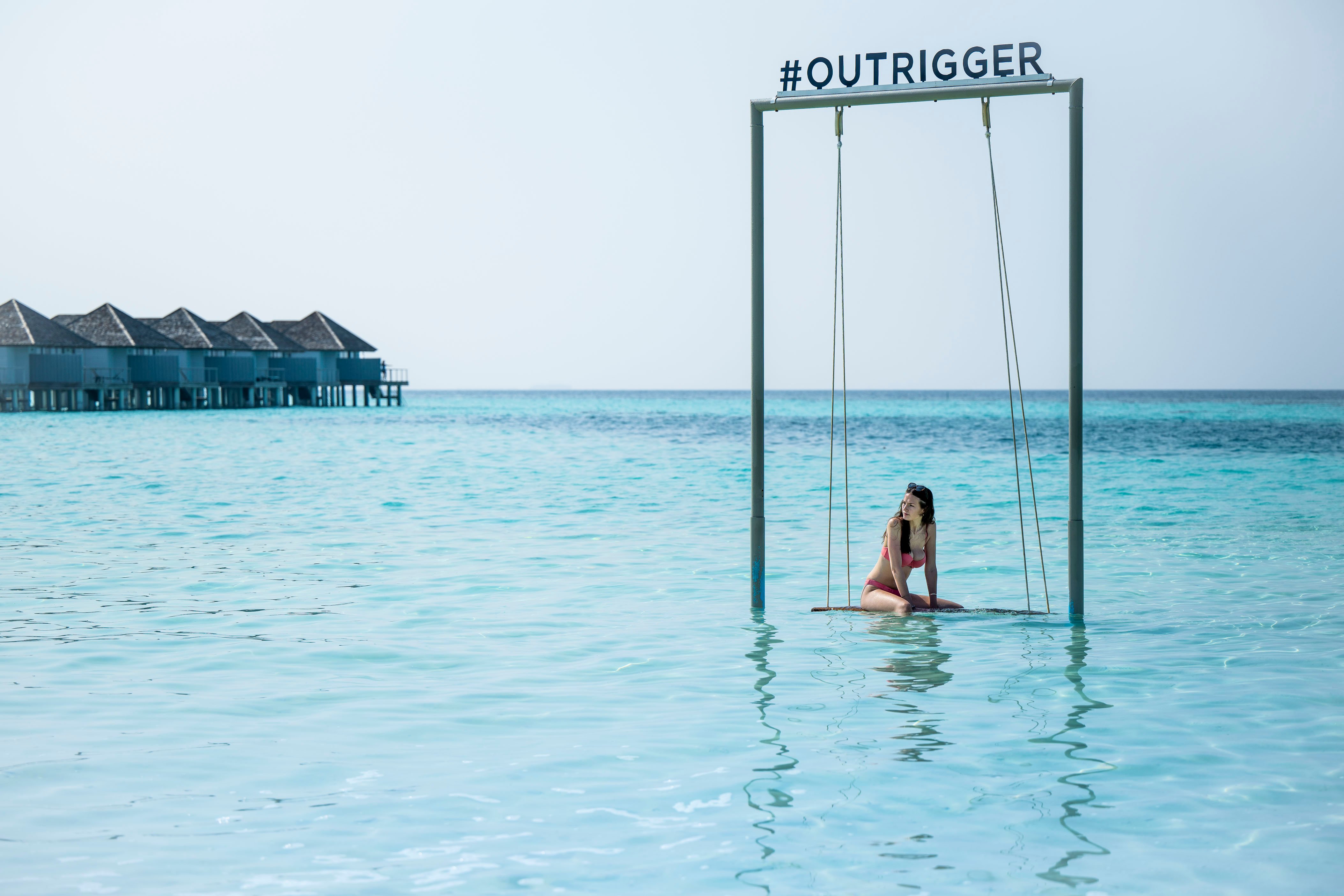 Swing over water in Maldives