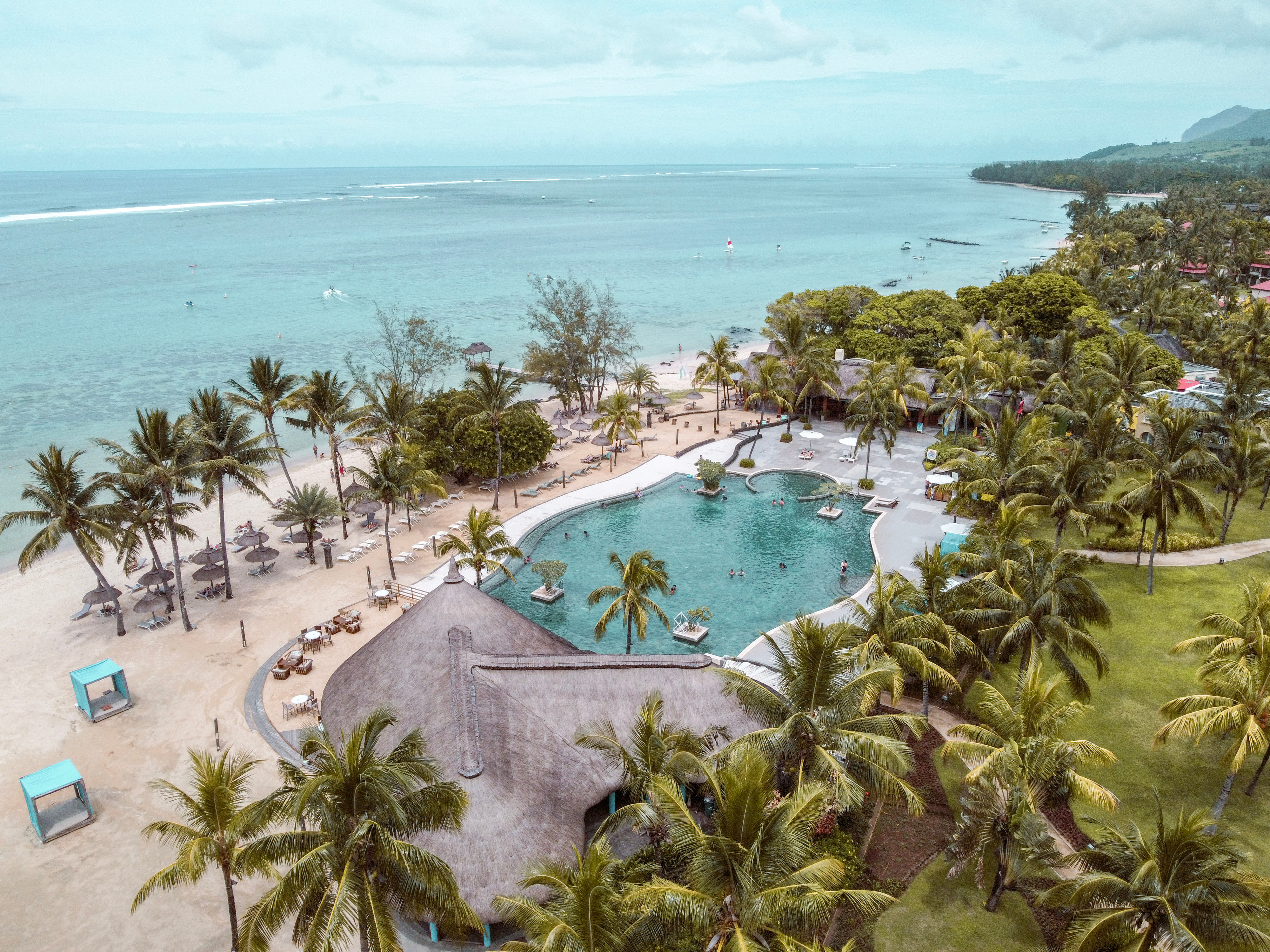 OUTRIGGER Mauritius Beach Resort aerial view