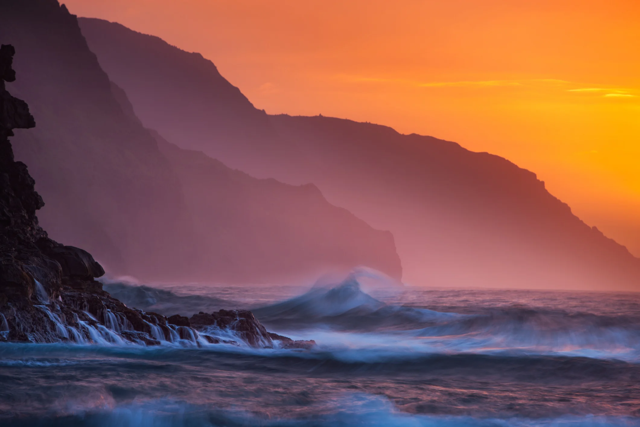 Na Pali Coast at Sunset