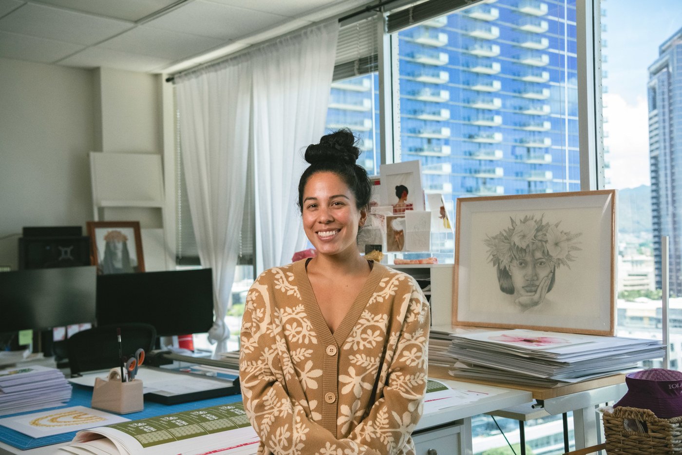 Artwork in the lobby by the front desk at OUTRIGGER Waikīkī Paradise Hotel